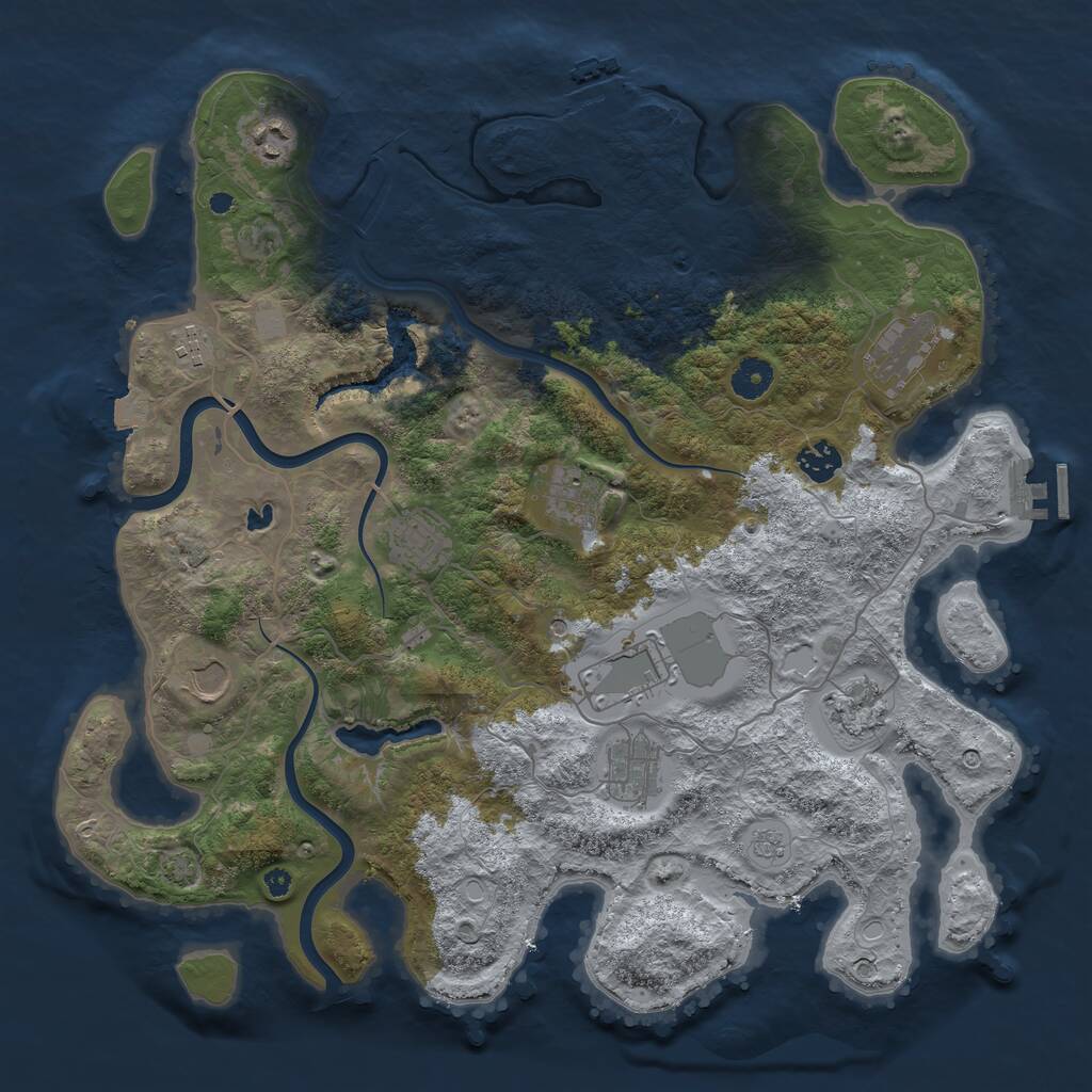 Rust Map: Procedural Map, Size: 4000, Seed: 806038814, 16 Monuments