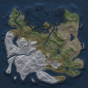 Thumbnail Rust Map: Procedural Map, Size: 3700, Seed: 214960, 15 Monuments