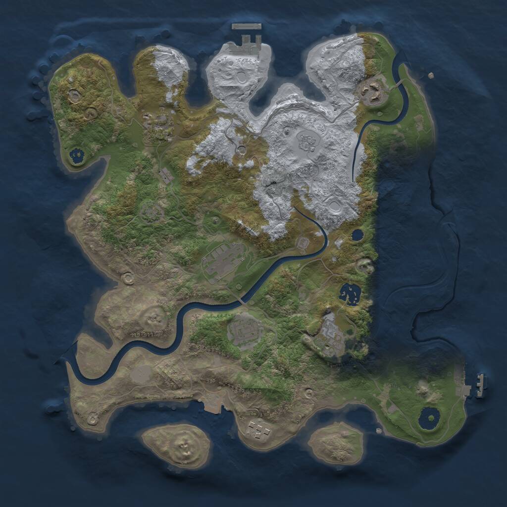 Rust Map: Procedural Map, Size: 3450, Seed: 455, 13 Monuments