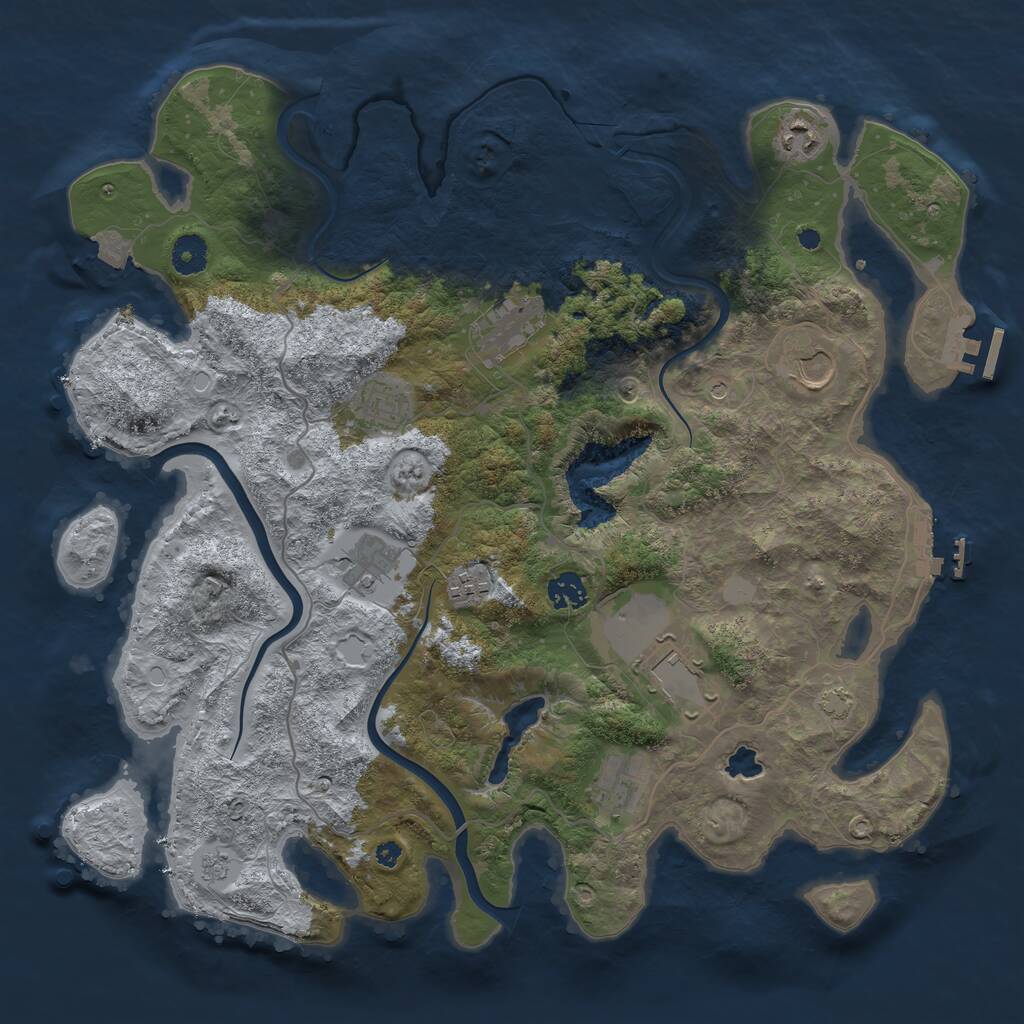 Rust Map: Procedural Map, Size: 4000, Seed: 31468383, 15 Monuments