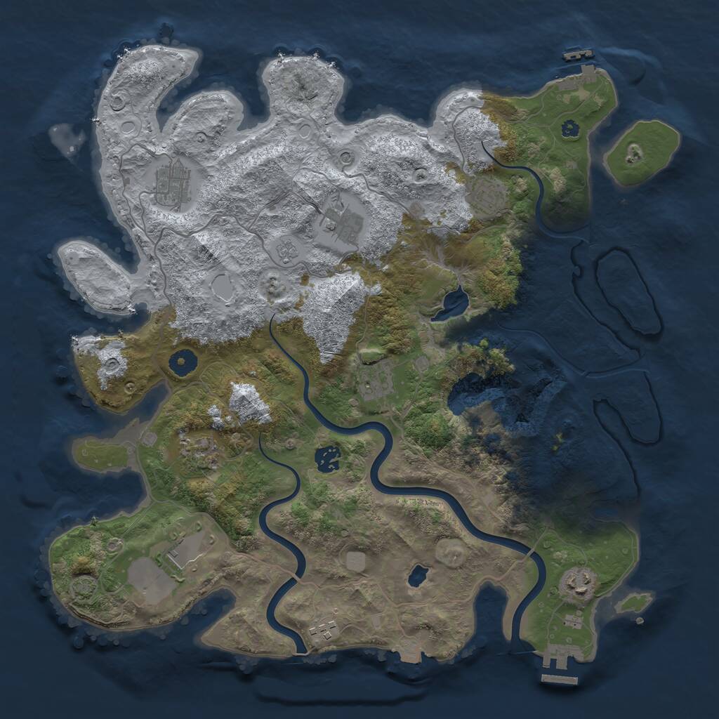 Rust Map: Procedural Map, Size: 4000, Seed: 708245149, 15 Monuments