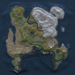 Thumbnail Rust Map: Procedural Map, Size: 3000, Seed: 46523, 14 Monuments