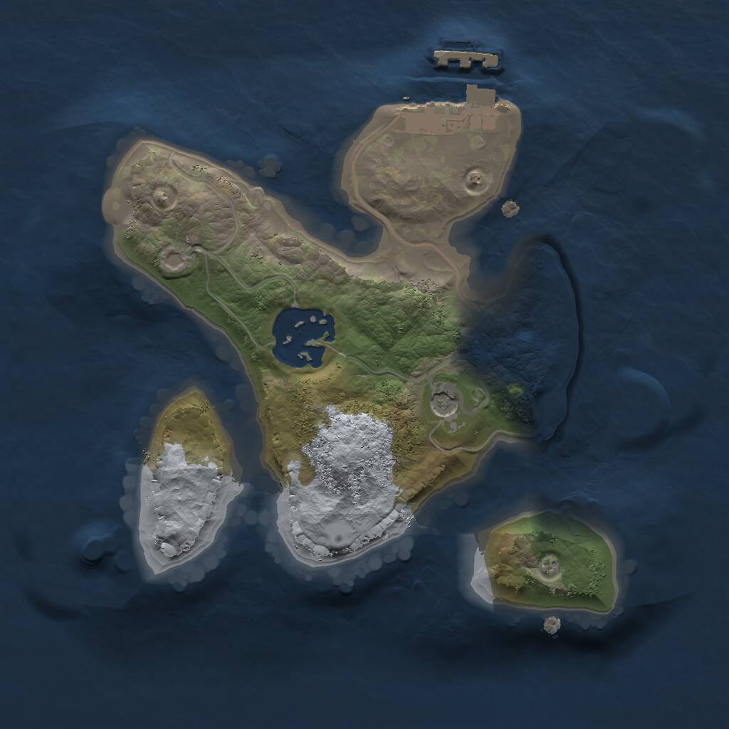 Rust Map: Procedural Map, Size: 1750, Seed: 9989545, 4 Monuments