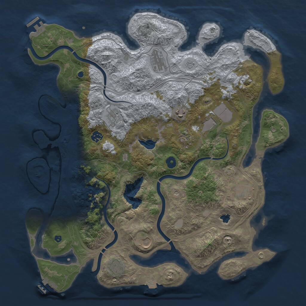 Rust Map: Procedural Map, Size: 4250, Seed: 29995, 16 Monuments