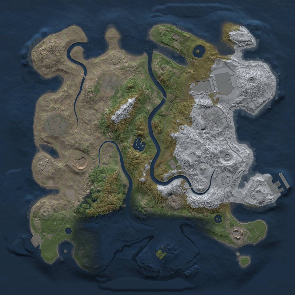 Rust Map: Procedural Map, Size: 3500, Seed: 54536456, 14 Monuments