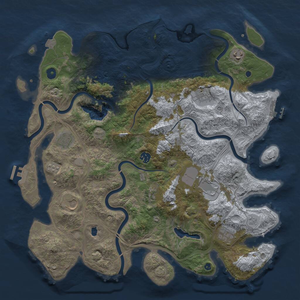 Rust Map: Procedural Map, Size: 4250, Seed: 1843634454, 15 Monuments