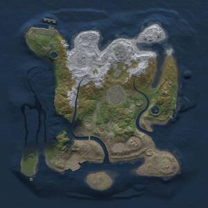 Thumbnail Rust Map: Procedural Map, Size: 2550, Seed: 75051, 7 Monuments