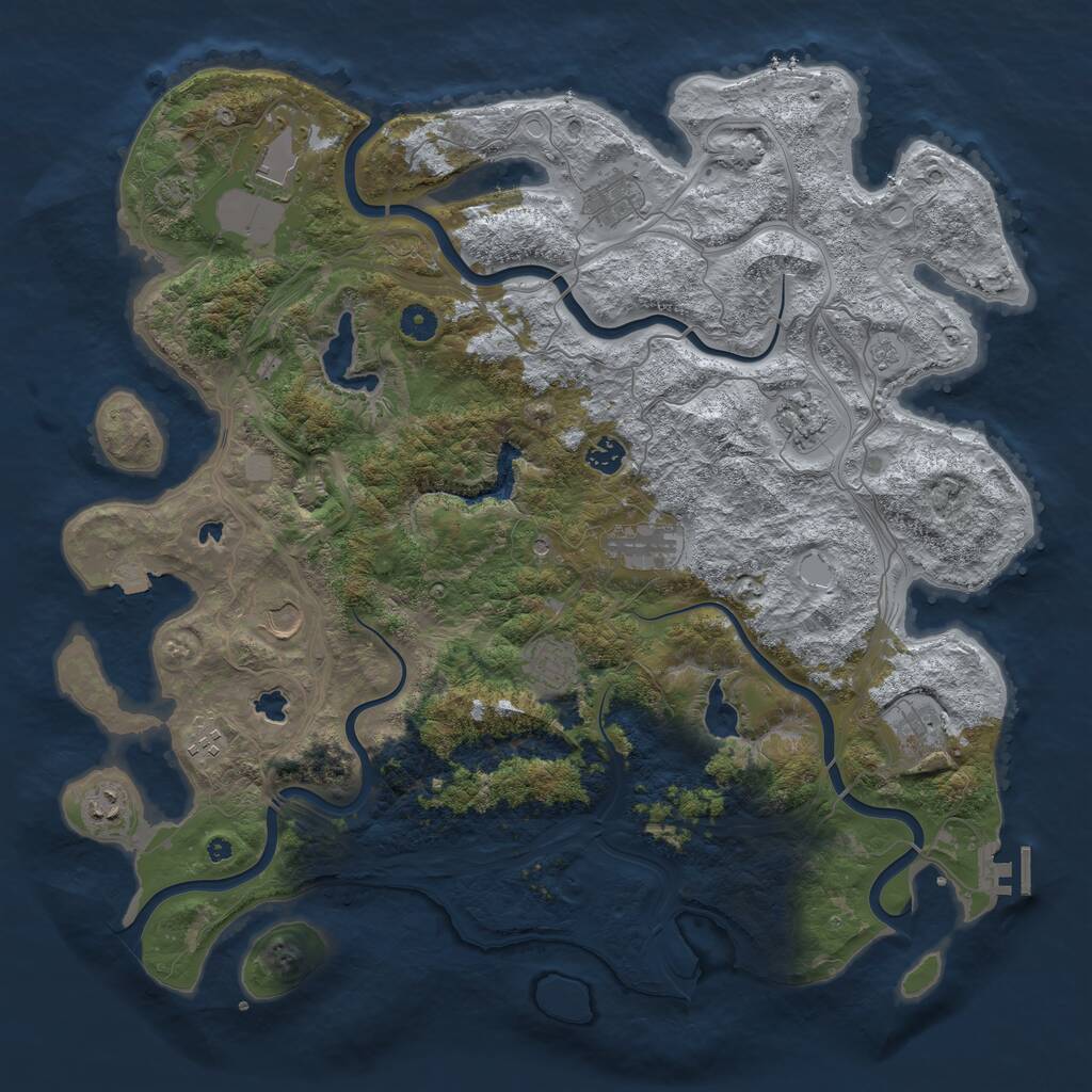 Rust Map: Procedural Map, Size: 4500, Seed: 149317007, 15 Monuments