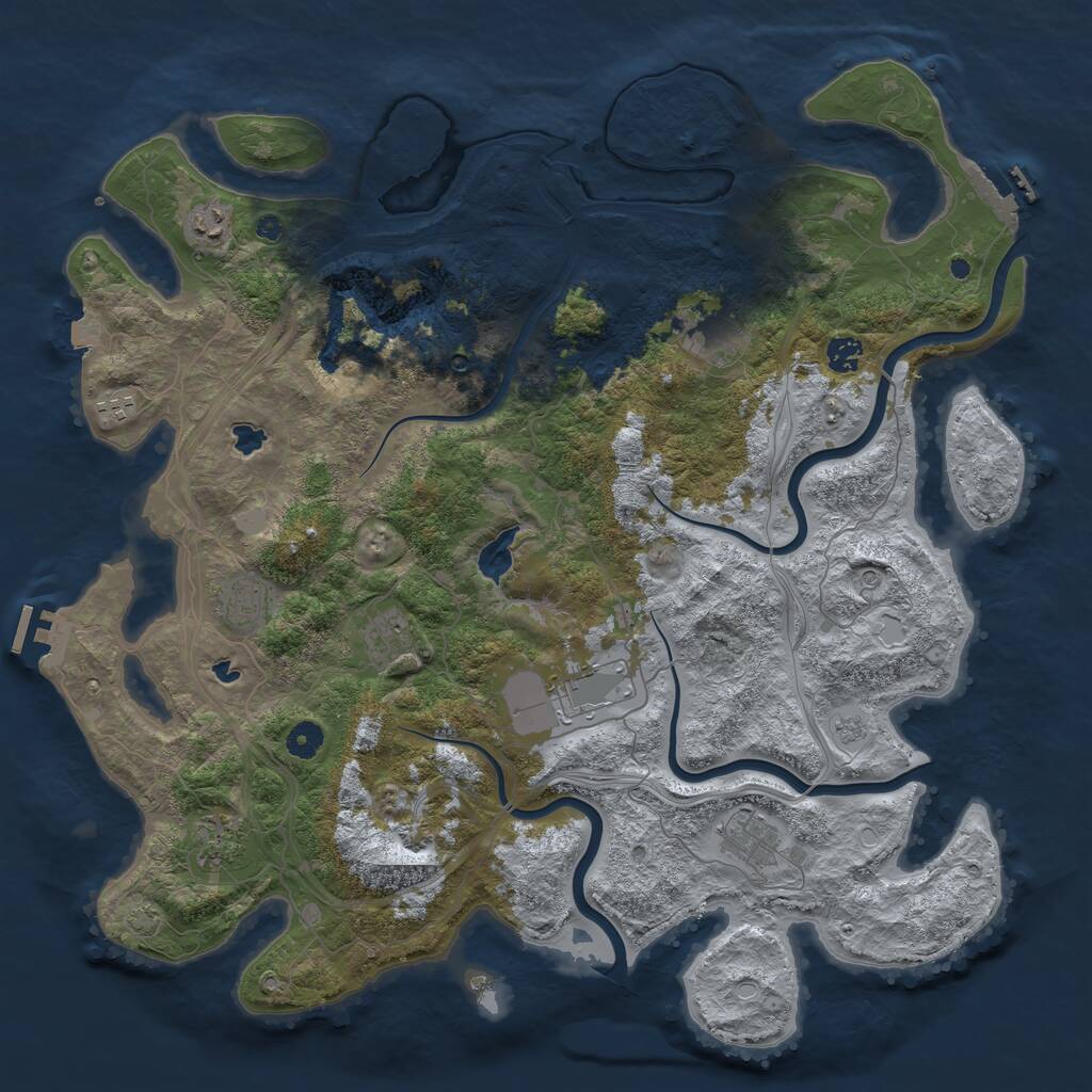 Rust Map: Procedural Map, Size: 4500, Seed: 2432456, 15 Monuments