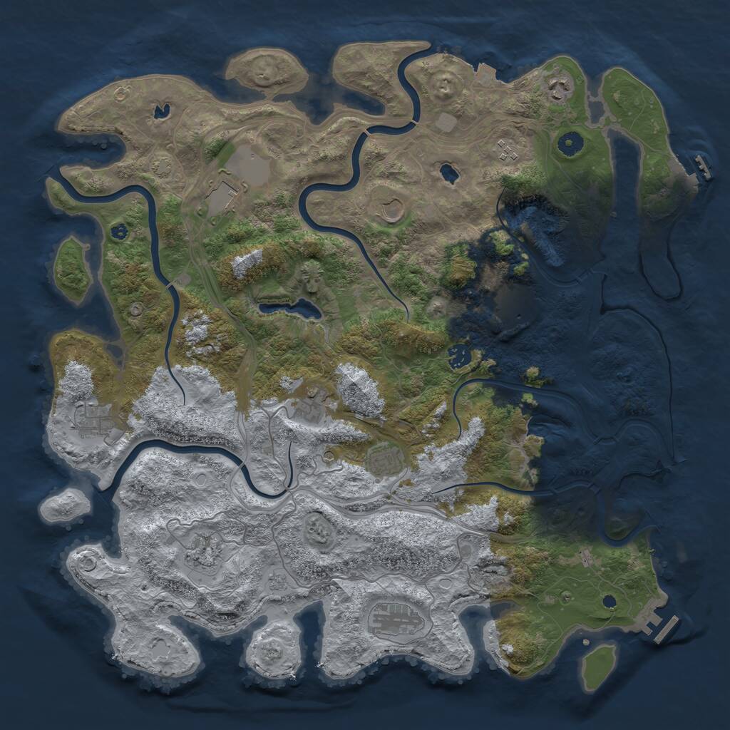 Rust Map: Procedural Map, Size: 4500, Seed: 5686784, 17 Monuments