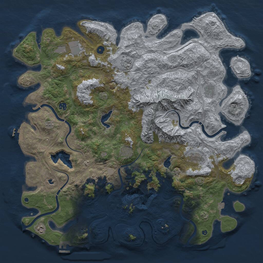 Rust Map: Procedural Map, Size: 5000, Seed: 214783647, 15 Monuments