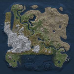 Thumbnail Rust Map: Procedural Map, Size: 4000, Seed: 195601036, 14 Monuments