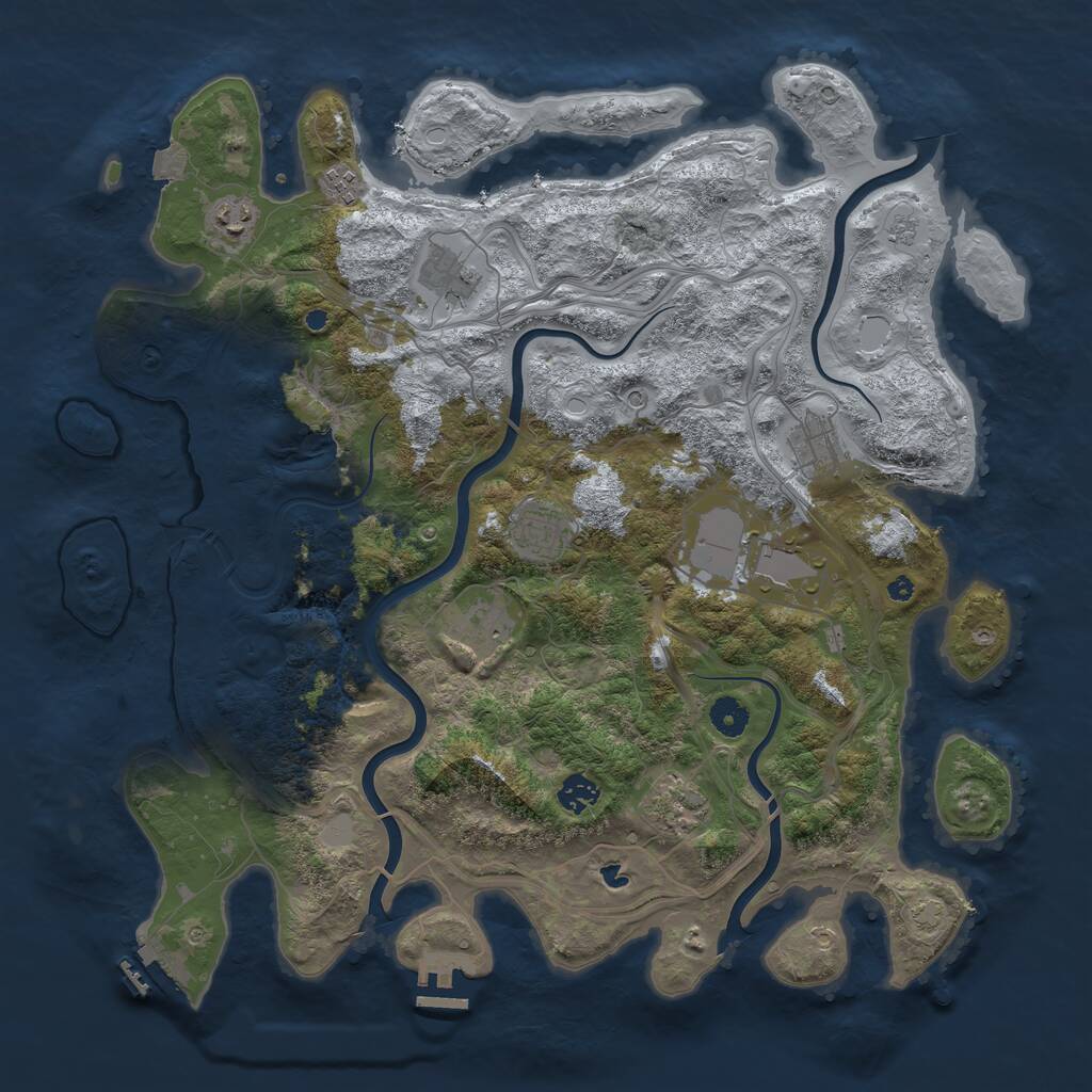 Rust Map: Procedural Map, Size: 4250, Seed: 1813378447, 15 Monuments