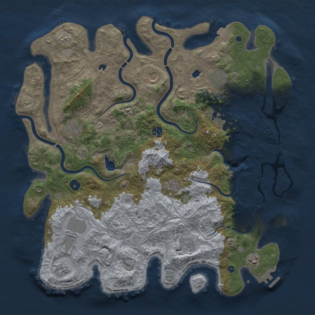 Rust Map: Procedural Map, Size: 4500, Seed: 10118158, 16 Monuments
