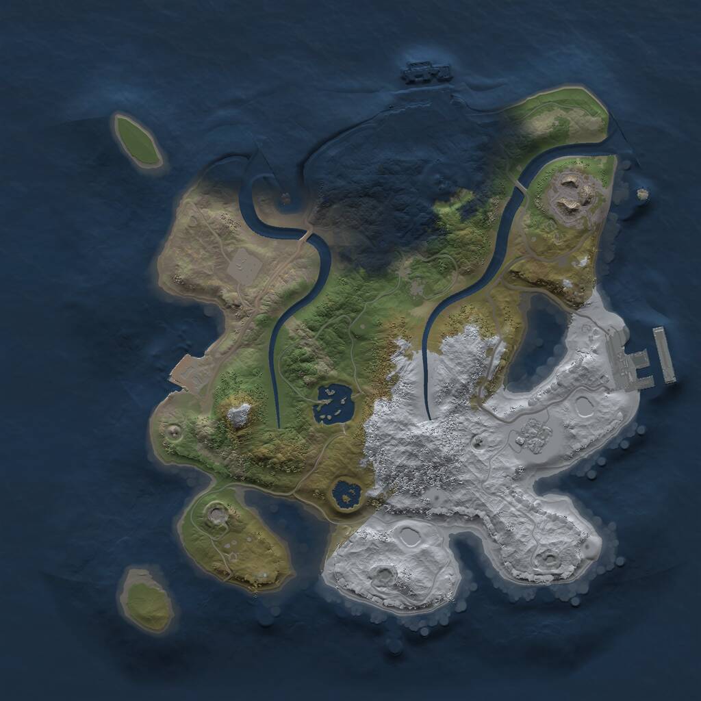 Rust Map: Procedural Map, Size: 2500, Seed: 694201337, 6 Monuments