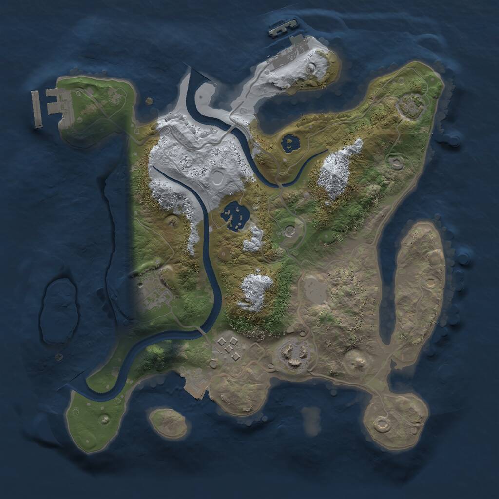 Rust Map: Procedural Map, Size: 2700, Seed: 1761048104, 9 Monuments