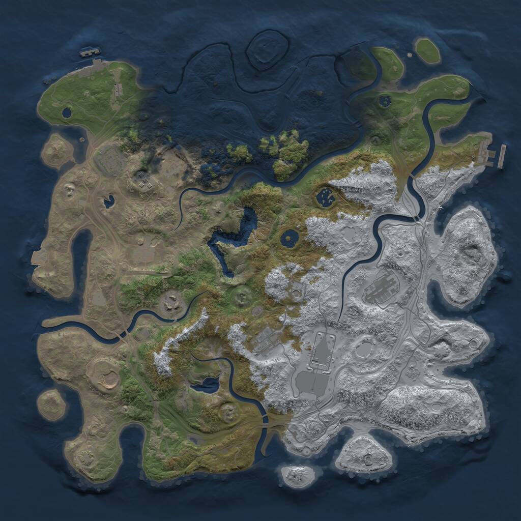Rust Map: Procedural Map, Size: 4350, Seed: 1302556495, 16 Monuments