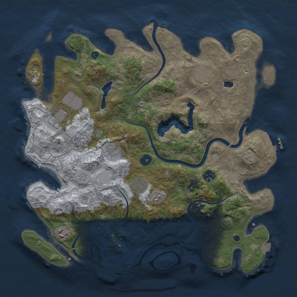 Rust Map: Procedural Map, Size: 4000, Seed: 6978354, 13 Monuments