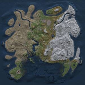 Thumbnail Rust Map: Procedural Map, Size: 4000, Seed: 232333, 15 Monuments