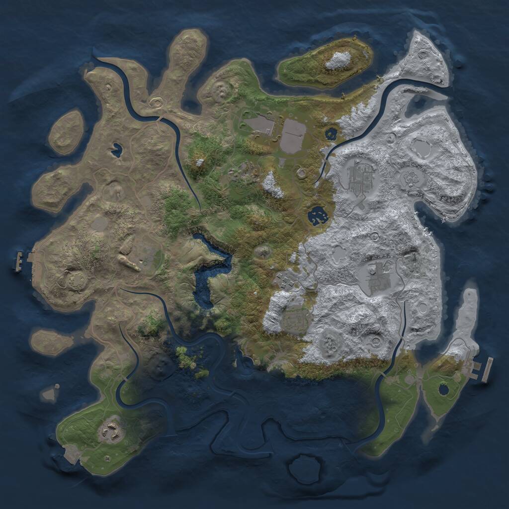 Rust Map: Procedural Map, Size: 4000, Seed: 232333, 15 Monuments