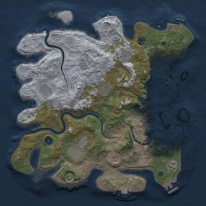 Thumbnail Rust Map: Procedural Map, Size: 3850, Seed: 55555, 14 Monuments