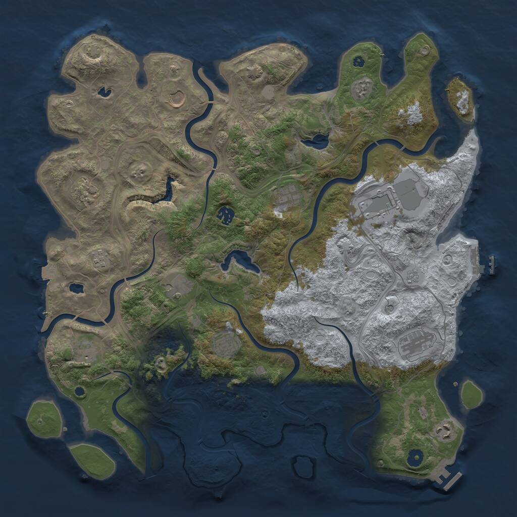 Rust Map: Procedural Map, Size: 4500, Seed: 4567456, 17 Monuments