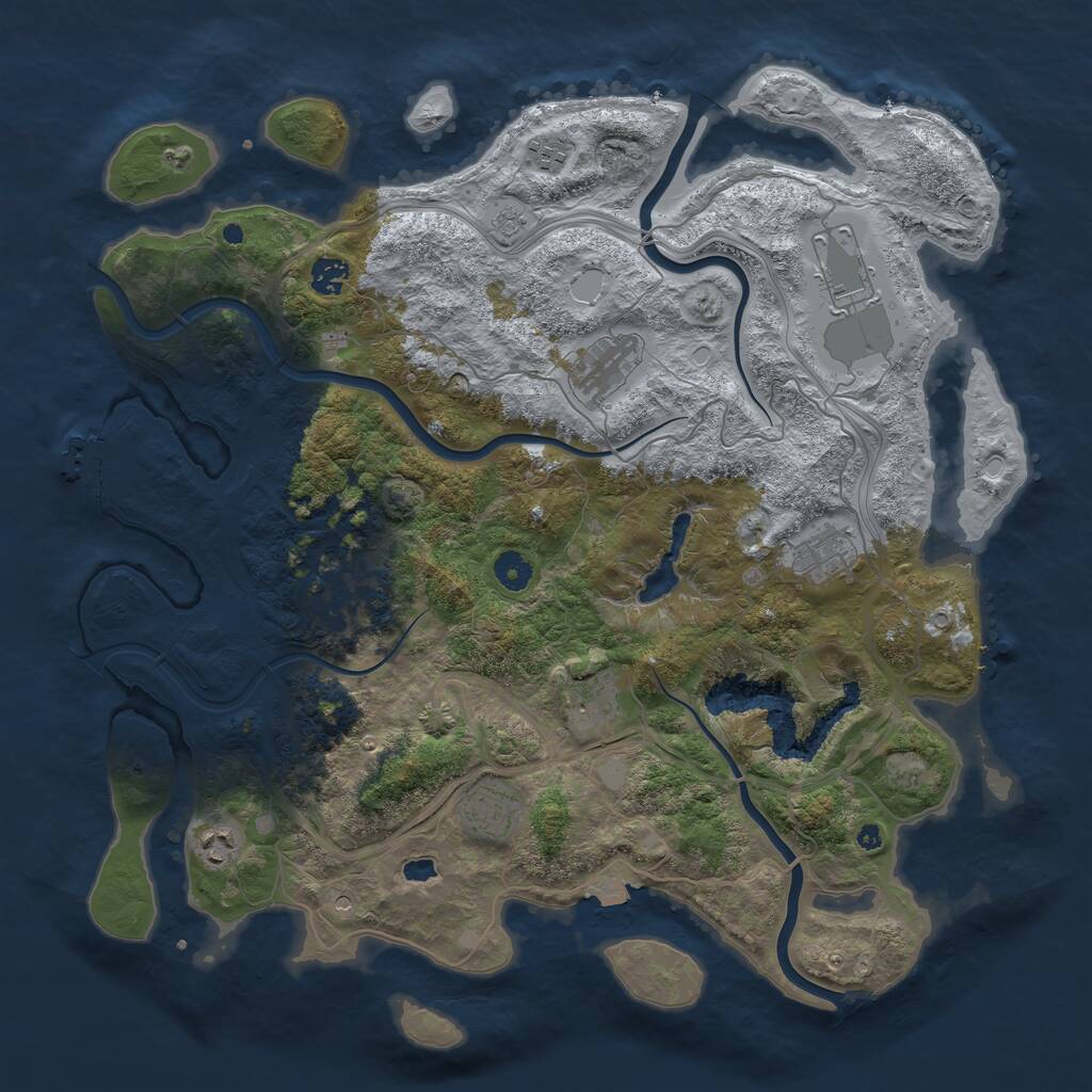 Rust Map: Procedural Map, Size: 4300, Seed: 78451233, 14 Monuments