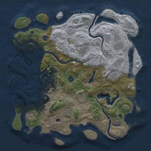 Thumbnail Rust Map: Procedural Map, Size: 4300, Seed: 78451233, 14 Monuments