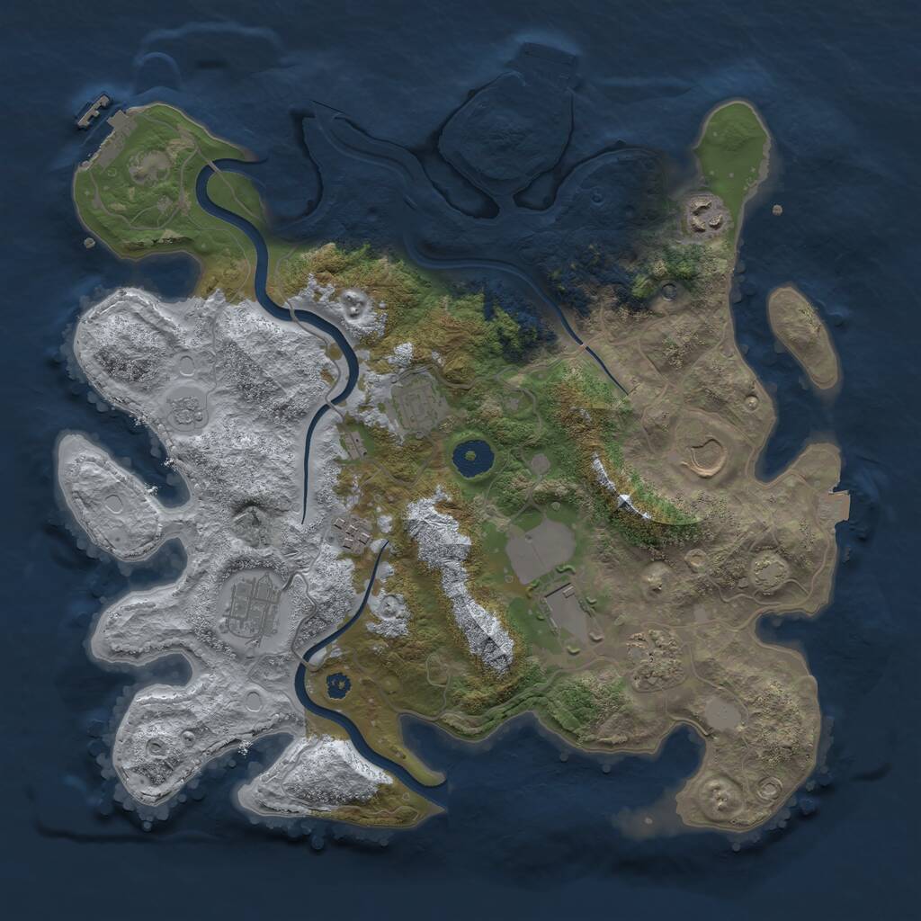 Rust Map: Procedural Map, Size: 3600, Seed: 646, 13 Monuments