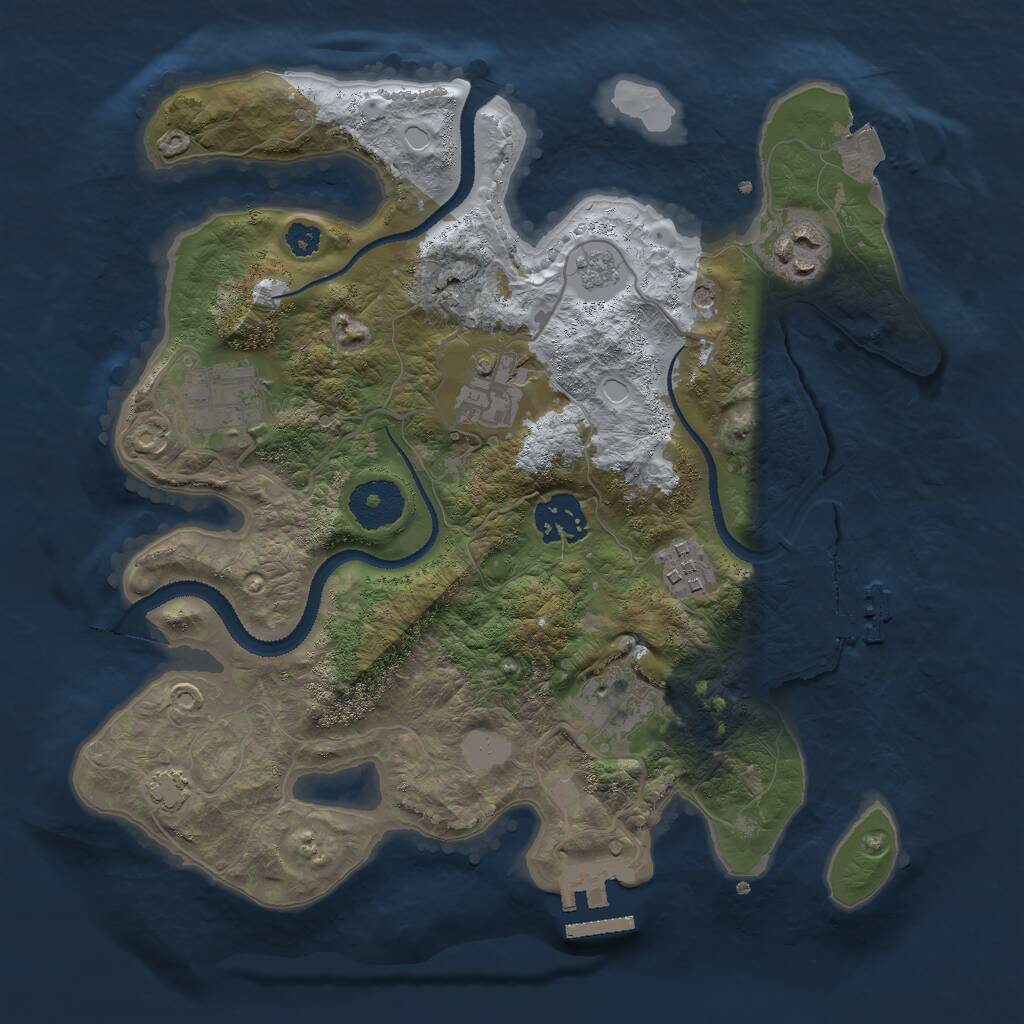 Rust Map: Procedural Map, Size: 3000, Seed: 2025102115, 12 Monuments
