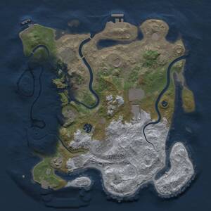 Thumbnail Rust Map: Procedural Map, Size: 3500, Seed: 216708, 14 Monuments