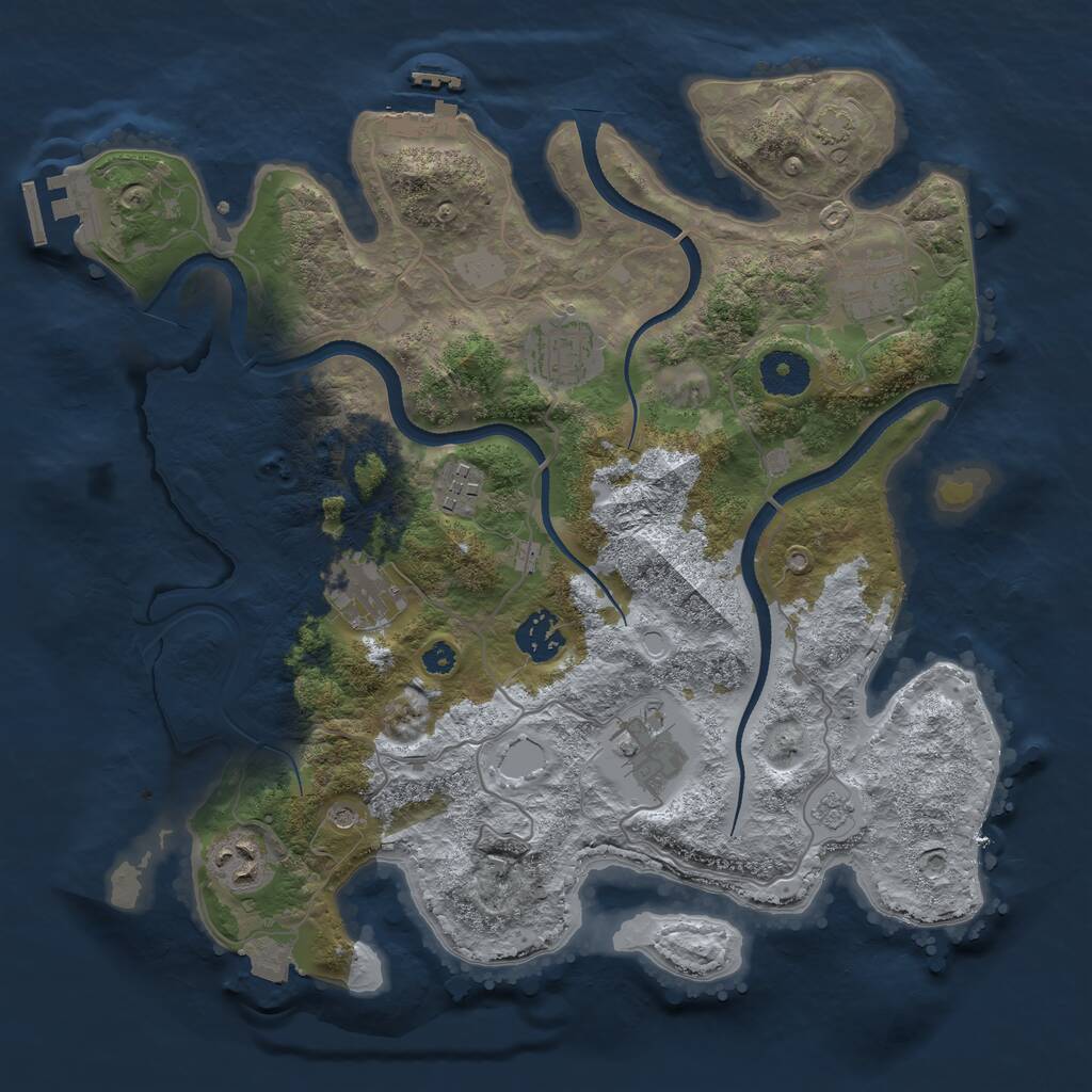 Rust Map: Procedural Map, Size: 3400, Seed: 247594, 13 Monuments