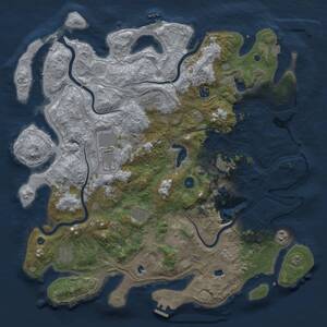 Thumbnail Rust Map: Procedural Map, Size: 4602, Seed: 17833912, 16 Monuments