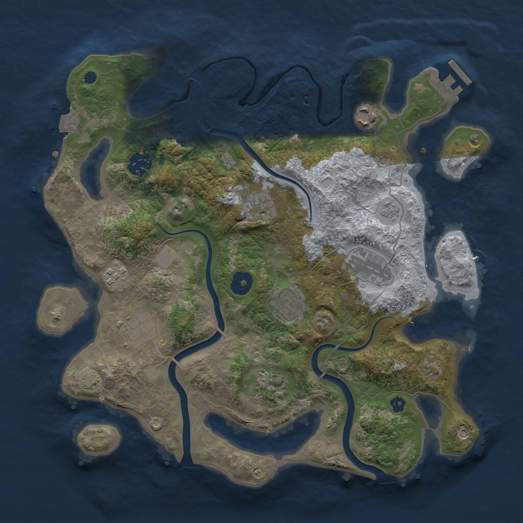Rust Map: Procedural Map, Size: 3450, Seed: 6987433, 13 Monuments