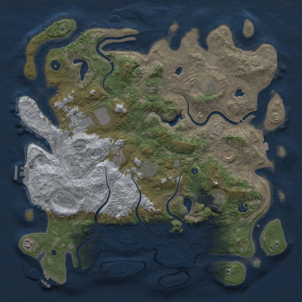 Rust Map: Procedural Map, Size: 4500, Seed: 587404903, 17 Monuments