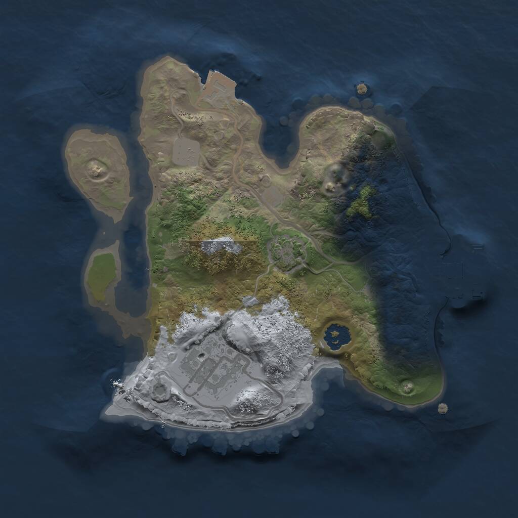 Rust Map: Procedural Map, Size: 2000, Seed: 58193245, 4 Monuments