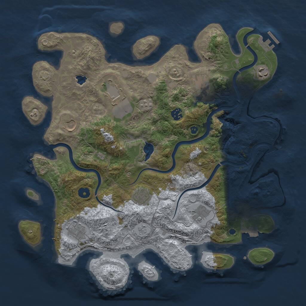 Rust Map: Procedural Map, Size: 4000, Seed: 10212025, 14 Monuments