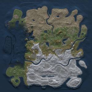 Thumbnail Rust Map: Procedural Map, Size: 4500, Seed: 531452871, 16 Monuments