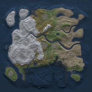 Thumbnail Rust Map: Procedural Map, Size: 3500, Seed: 987654320, 13 Monuments