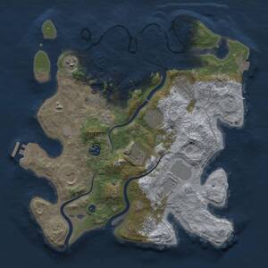 Thumbnail Rust Map: Procedural Map, Size: 3500, Seed: 1435, 15 Monuments