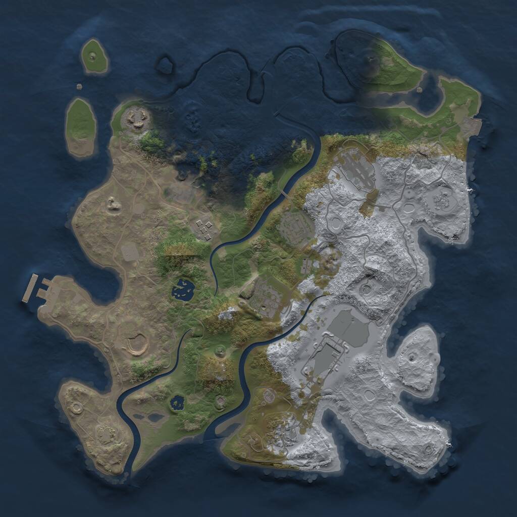 Rust Map: Procedural Map, Size: 3500, Seed: 1435, 15 Monuments