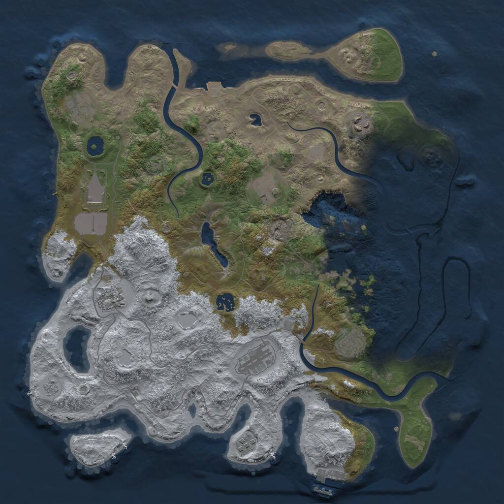 Rust Map: Procedural Map, Size: 4000, Seed: 9872657, 16 Monuments