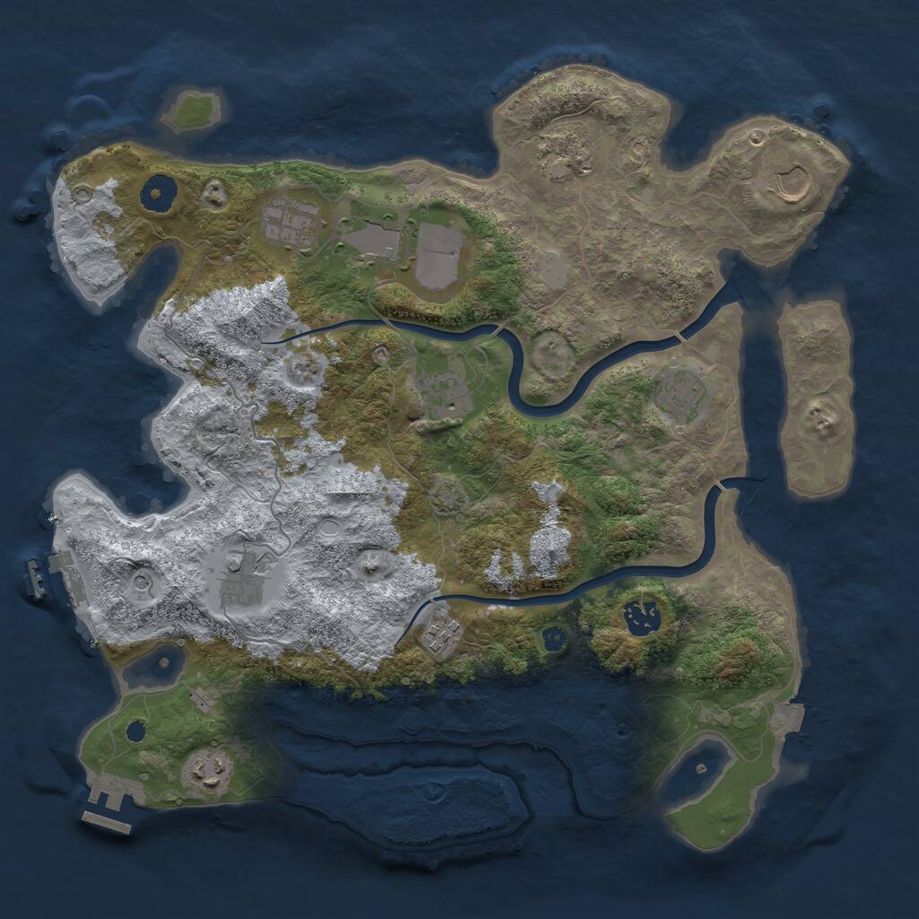 Rust Map: Procedural Map, Size: 3750, Seed: 1896024378, 15 Monuments