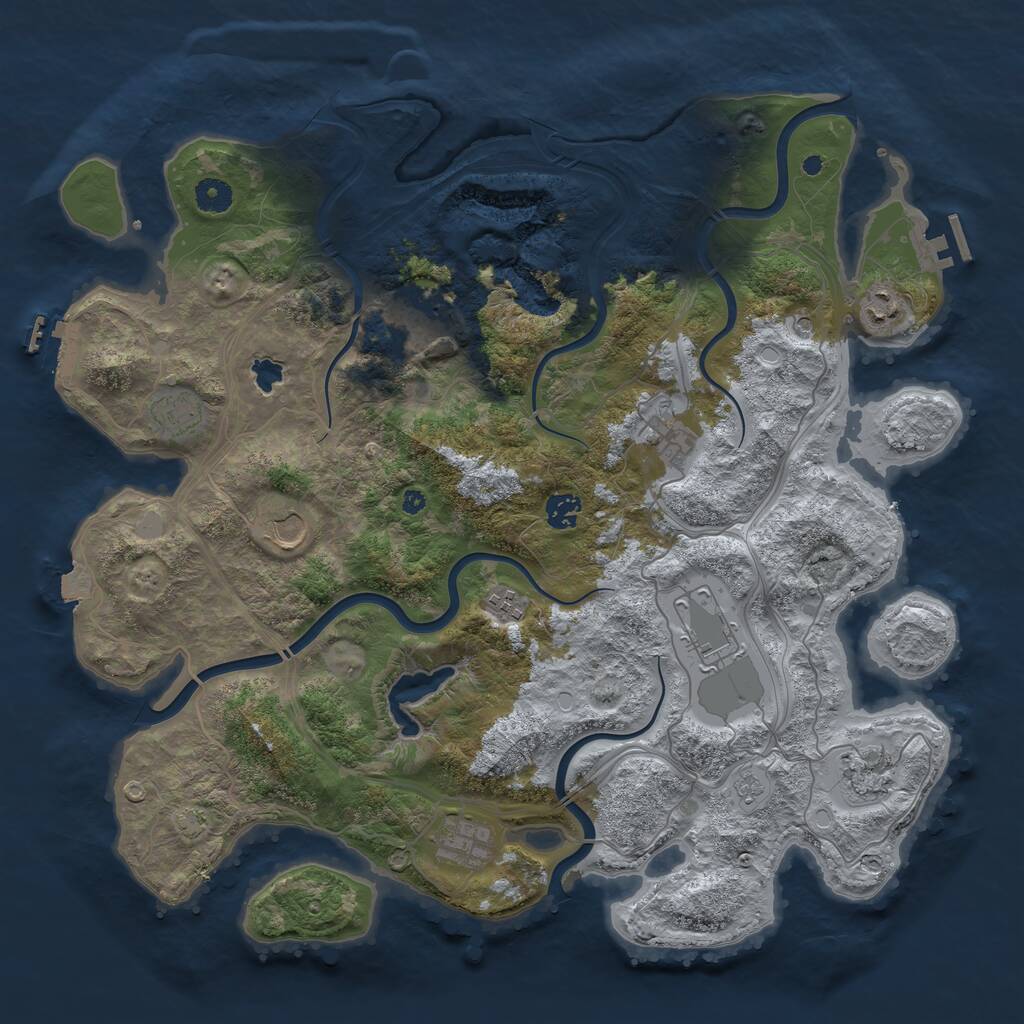 Rust Map: Procedural Map, Size: 4250, Seed: 2131299940, 16 Monuments
