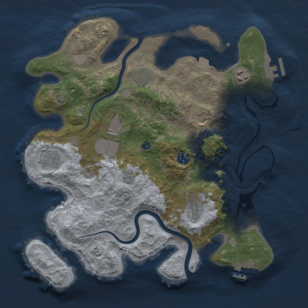 Rust Map: Procedural Map, Size: 3500, Seed: 1659013924, 14 Monuments
