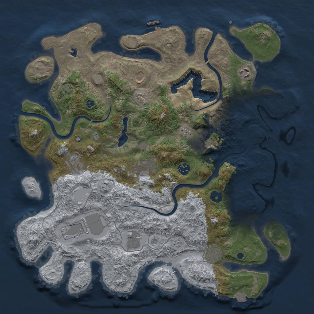 Rust Map: Procedural Map, Size: 4000, Seed: 1511710939, 16 Monuments