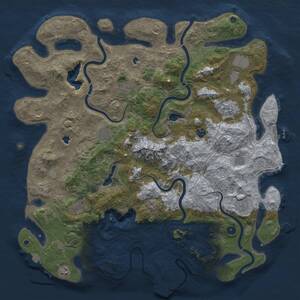 Thumbnail Rust Map: Procedural Map, Size: 5000, Seed: 607007932, 17 Monuments