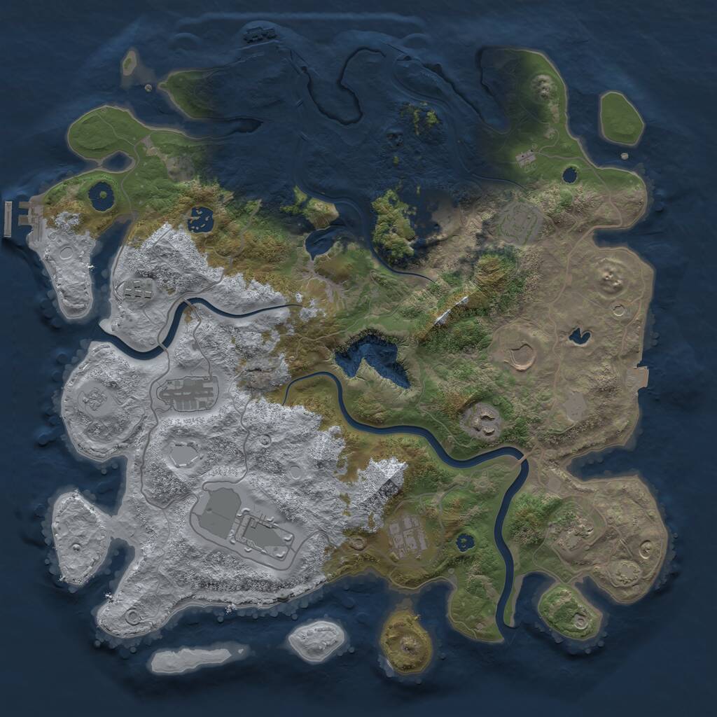 Rust Map: Procedural Map, Size: 4000, Seed: 462620924, 16 Monuments