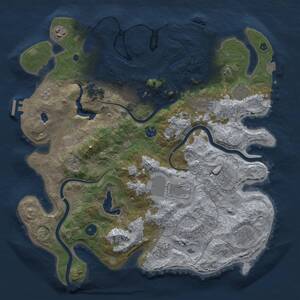 Thumbnail Rust Map: Procedural Map, Size: 4000, Seed: 2004791113, 16 Monuments