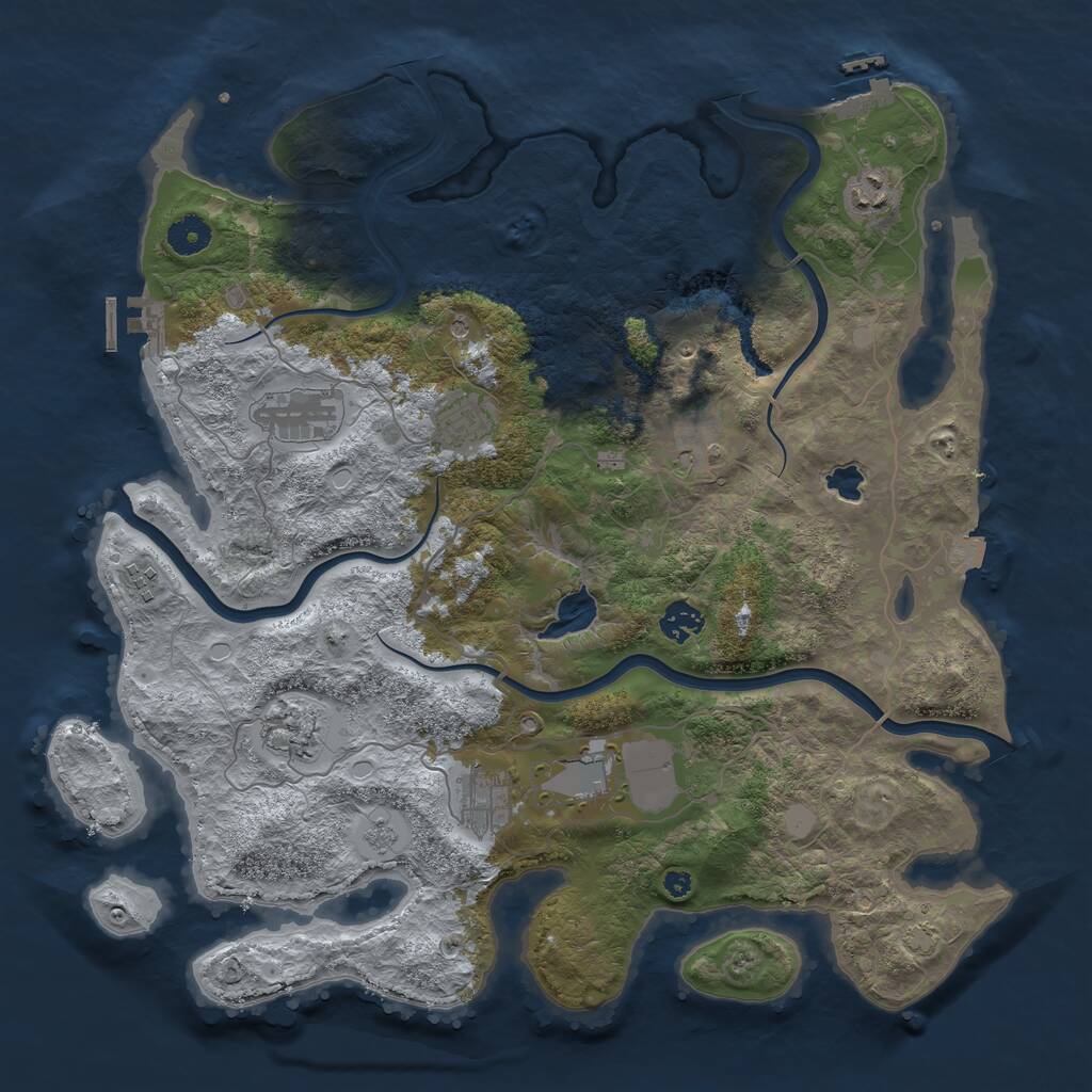Rust Map: Procedural Map, Size: 4000, Seed: 4675868, 15 Monuments